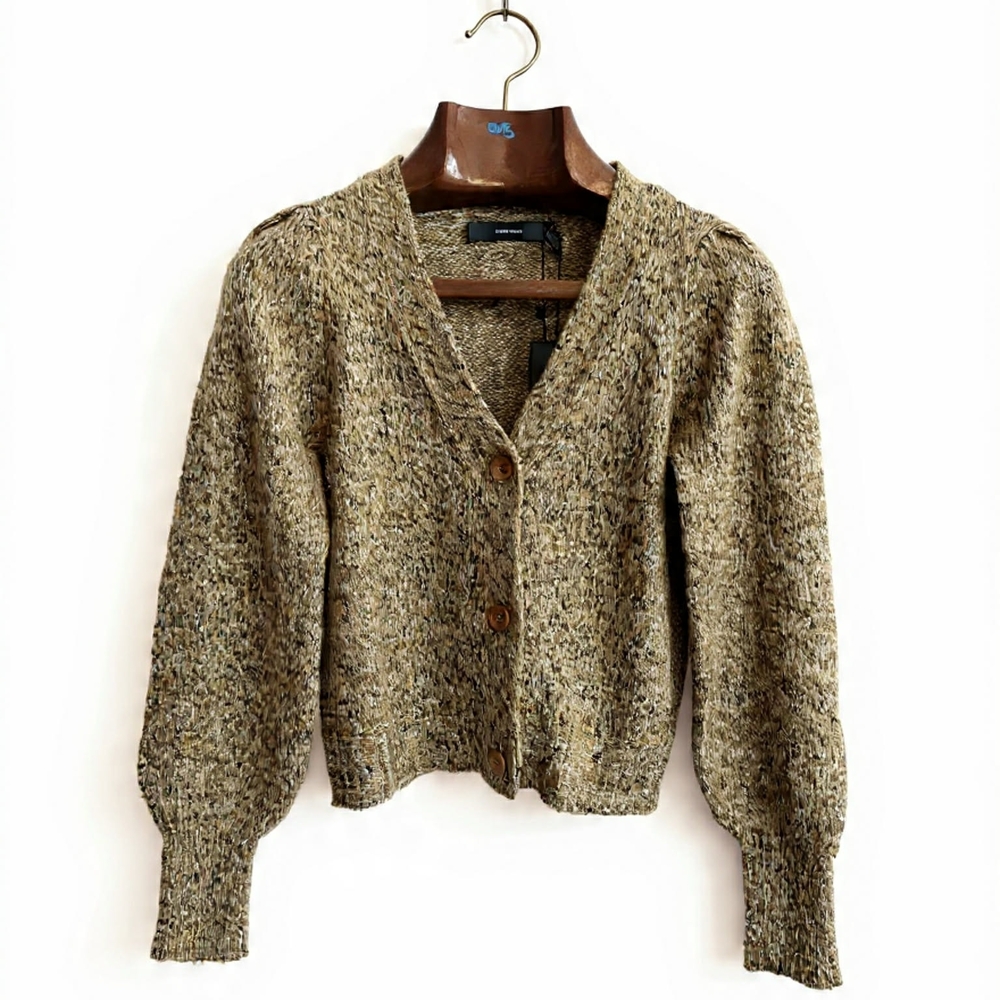 Vero‎ Moda Speckled Knit Cardigan in Brown Office Business Collegiate